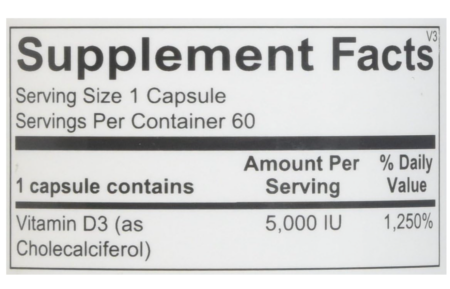 Vitamina D3 (5,000 UI) Orthomolecular