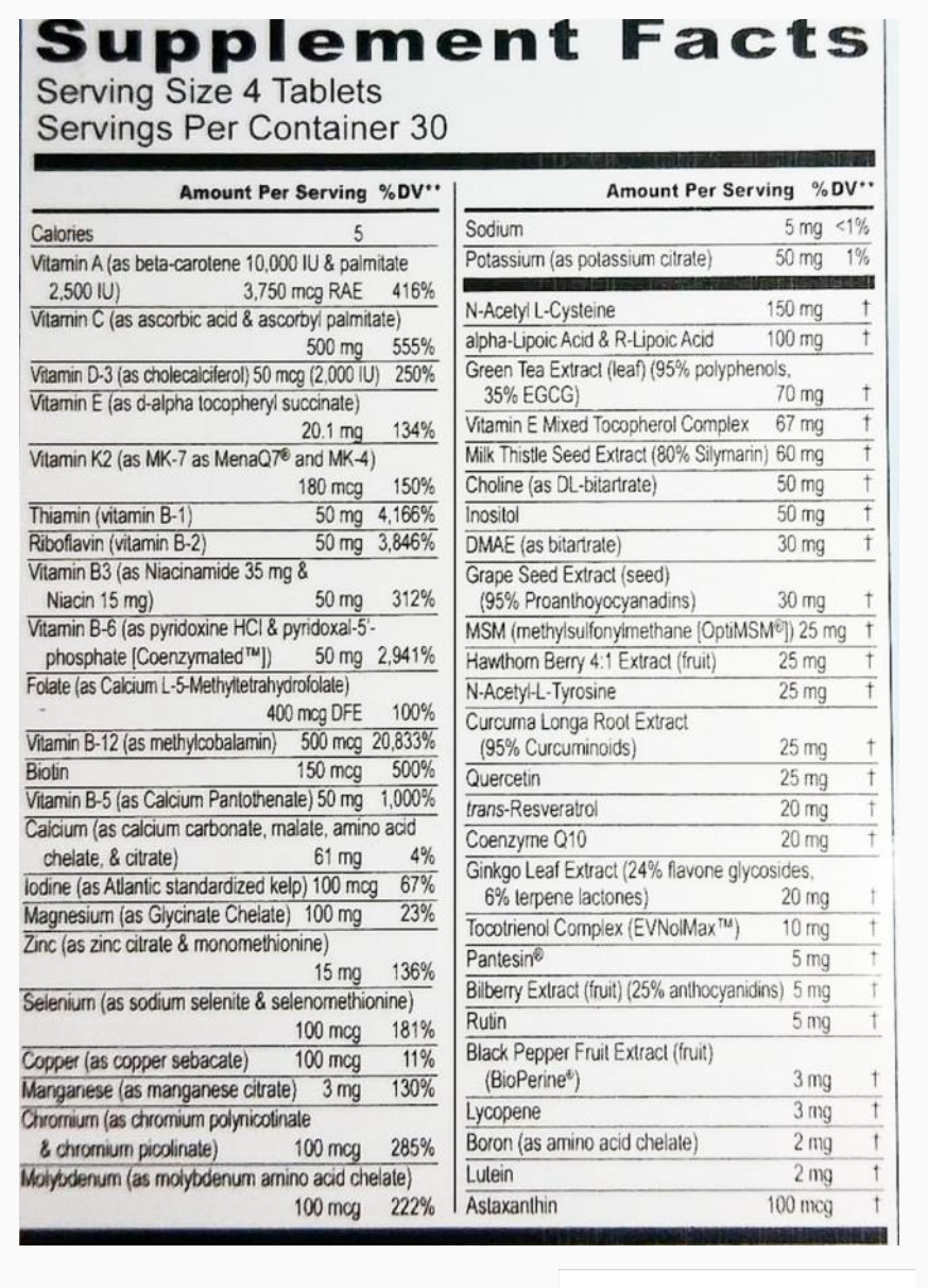 Multivitaminico Maximum Vitality Rejuvenation Science