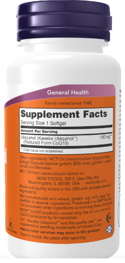 CoQ10 Ubiquinol 100 mg Now