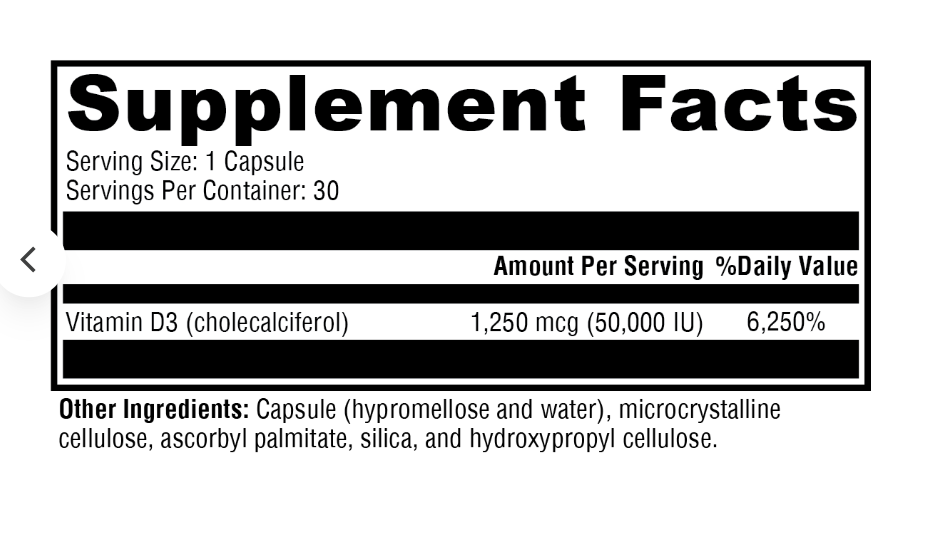 Vitamina D3 50,000 UI Xymogen