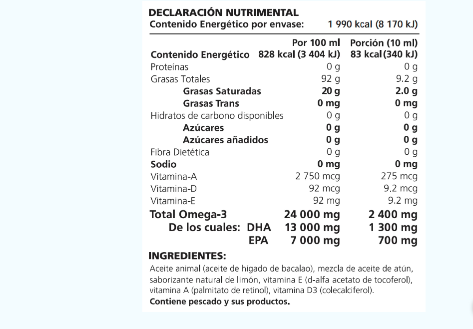 Omega 3 Aceite de hígado de bacalao Junior Lysi