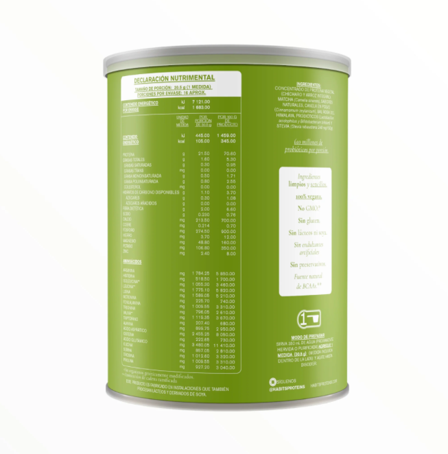 Proteina Habits Matcha Vainilla