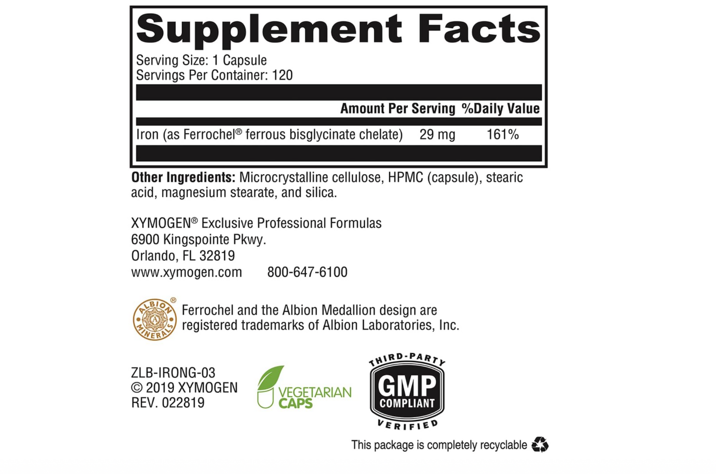 Iron Glycinate (Hierro) Xymogen