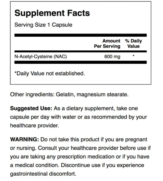 NAC 600 mg Swanson