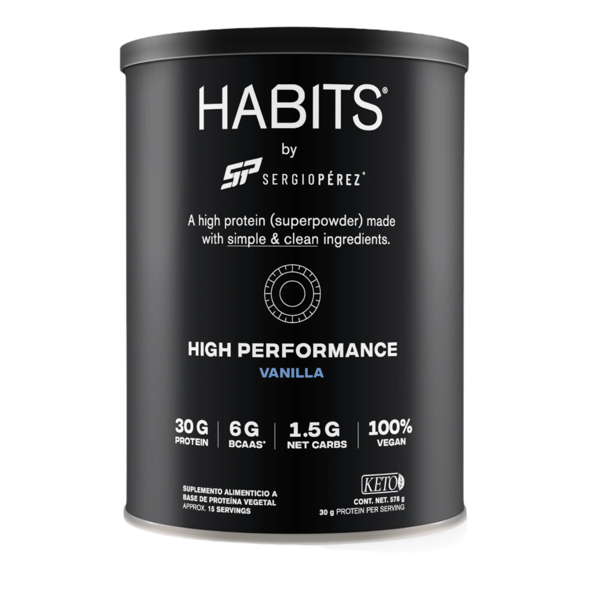 Proteina Habits High Performance by Sergio Perez Vainilla